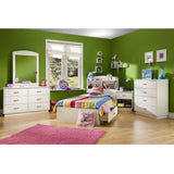 Twin size Modern Arched Top Bookcase Headboard in White