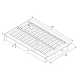 Twin size Modern Black Faux Leather Upholstered Platform Bed Frame with Wood Slats