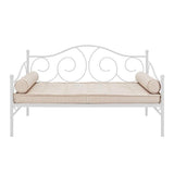 Twin size White Metal Daybed with Scrolling Final Detailing - 600 lb Weight Limit