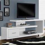 White Modern TV Stand - Fits up to 60-inch Flat Screen TV