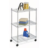 3-Shelf Chrome Steel Storage Cart on Wheels