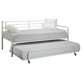 Twin size Roll Out Trundle Bed Frame in White Metal